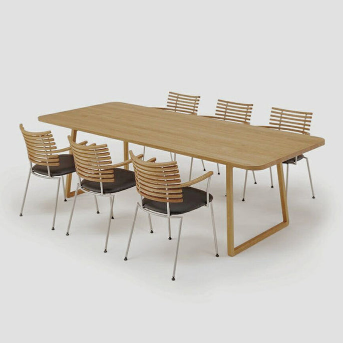 Rectangle Shape Industrial Dining Table Wood Color Fixed Table with Solid Wood Clearhalo ' dining_table' 'Dining Tables & Seating' 'Dining Tables' 'furn' 'furn_dining_table' 'Furniture' 'furniture_dining_table' 'Kitchen & Dining Furniture' 'kitchen&dining_furn' 'kitchen' 'kitchen_dining_table' 3902488