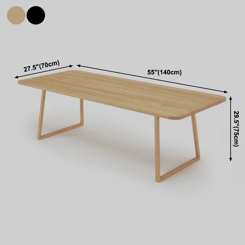 Rectangle Shape Industrial Dining Table Wood Color Fixed Table with Solid Wood Clearhalo ' dining_table' 'Dining Tables & Seating' 'Dining Tables' 'furn' 'furn_dining_table' 'Furniture' 'furniture_dining_table' 'Kitchen & Dining Furniture' 'kitchen&dining_furn' 'kitchen' 'kitchen_dining_table' 3902490
