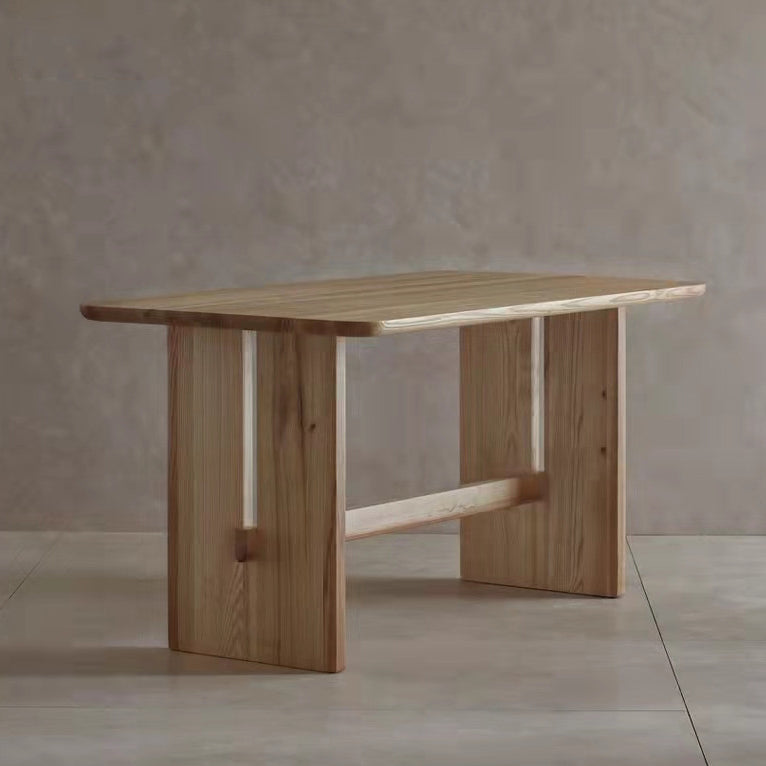 Causal Solid Wood Standard Dining Table Khaki Rectangle Shape Dining Table for Kitchen Clearhalo ' dining_table' 'Dining Tables & Seating' 'Dining Tables' 'furn' 'furn_dining_table' 'Furniture' 'furniture_dining_table' 'Kitchen & Dining Furniture' 'kitchen&dining_furn' 'kitchen' 'kitchen_dining_table' 3902499