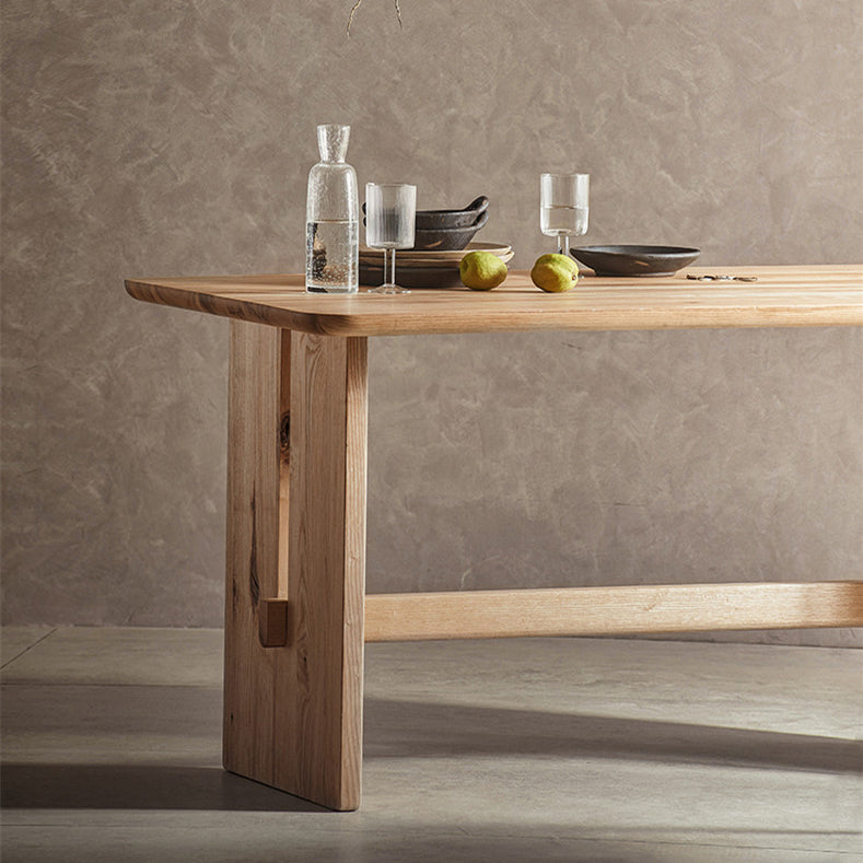 Causal Solid Wood Standard Dining Table Khaki Rectangle Shape Dining Table for Kitchen Clearhalo ' dining_table' 'Dining Tables & Seating' 'Dining Tables' 'furn' 'furn_dining_table' 'Furniture' 'furniture_dining_table' 'Kitchen & Dining Furniture' 'kitchen&dining_furn' 'kitchen' 'kitchen_dining_table' 3902505