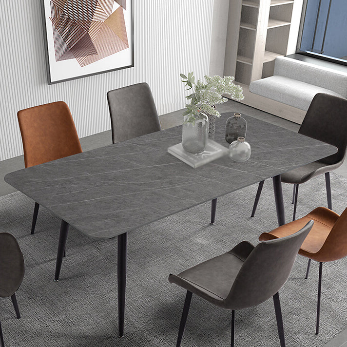 Sintered Stone Three-Color Dining Table Modern Style 4 Legs Table for Dining Room Clearhalo ' dining_table' 'Dining Tables & Seating' 'Dining Tables' 'furn' 'furn_dining_table' 'Furniture' 'furniture_dining_table' 'Kitchen & Dining Furniture' 'kitchen&dining_furn' 'kitchen' 'kitchen_dining_table' 3902520