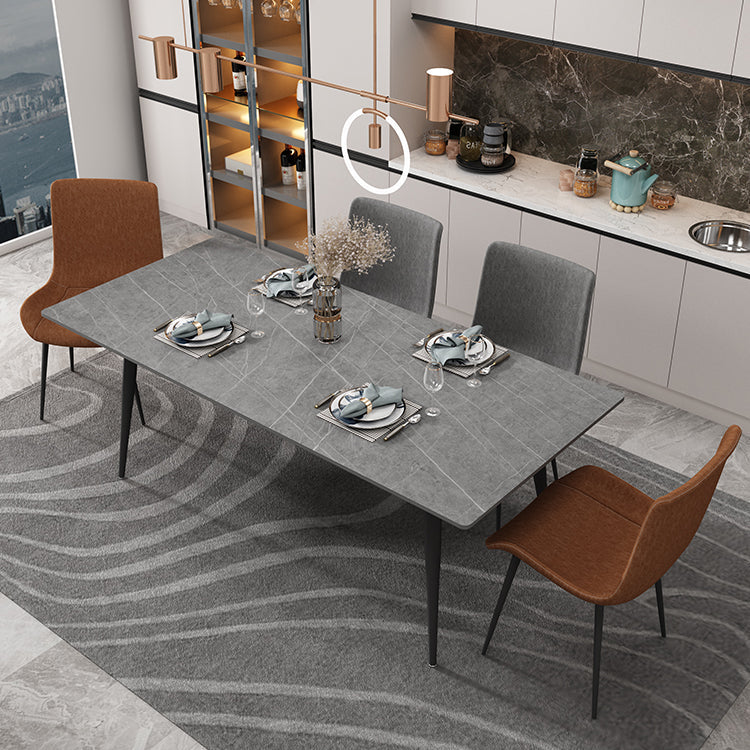 Sintered Stone Three-Color Dining Table Modern Style 4 Legs Table for Dining Room Clearhalo ' dining_table' 'Dining Tables & Seating' 'Dining Tables' 'furn' 'furn_dining_table' 'Furniture' 'furniture_dining_table' 'Kitchen & Dining Furniture' 'kitchen&dining_furn' 'kitchen' 'kitchen_dining_table' 3902529