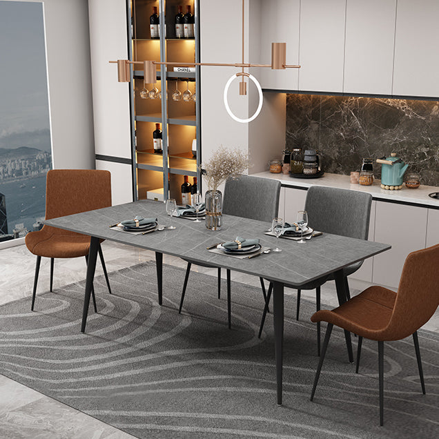 Sintered Stone Three-Color Dining Table Modern Style 4 Legs Table for Dining Room Clearhalo ' dining_table' 'Dining Tables & Seating' 'Dining Tables' 'furn' 'furn_dining_table' 'Furniture' 'furniture_dining_table' 'Kitchen & Dining Furniture' 'kitchen&dining_furn' 'kitchen' 'kitchen_dining_table' 3902531