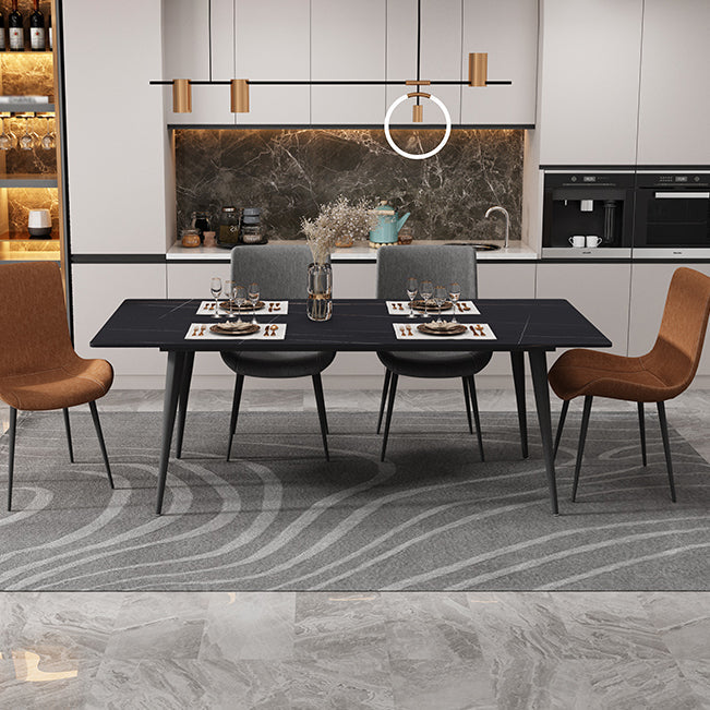 Sintered Stone Three-Color Dining Table Modern Style 4 Legs Table for Dining Room Clearhalo ' dining_table' 'Dining Tables & Seating' 'Dining Tables' 'furn' 'furn_dining_table' 'Furniture' 'furniture_dining_table' 'Kitchen & Dining Furniture' 'kitchen&dining_furn' 'kitchen' 'kitchen_dining_table' 3902532