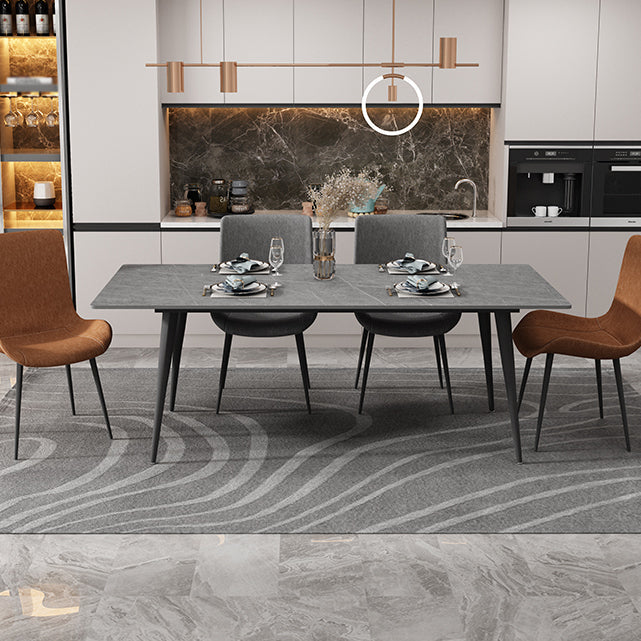 Sintered Stone Three-Color Dining Table Modern Style 4 Legs Table for Dining Room Clearhalo ' dining_table' 'Dining Tables & Seating' 'Dining Tables' 'furn' 'furn_dining_table' 'Furniture' 'furniture_dining_table' 'Kitchen & Dining Furniture' 'kitchen&dining_furn' 'kitchen' 'kitchen_dining_table' 3902533