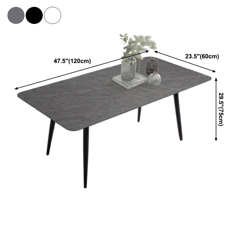 Sintered Stone Three-Color Dining Table Modern Style 4 Legs Table for Dining Room Clearhalo ' dining_table' 'Dining Tables & Seating' 'Dining Tables' 'furn' 'furn_dining_table' 'Furniture' 'furniture_dining_table' 'Kitchen & Dining Furniture' 'kitchen&dining_furn' 'kitchen' 'kitchen_dining_table' 3902535
