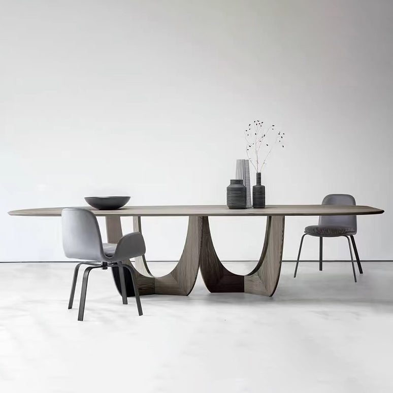 Rectangle Modern Style Dining Table Wood Color Fixed Table with Solid Wood Clearhalo ' dining_table' 'Dining Tables & Seating' 'Dining Tables' 'furn' 'furn_dining_table' 'Furniture' 'furniture_dining_table' 'Kitchen & Dining Furniture' 'kitchen&dining_furn' 'kitchen' 'kitchen_dining_table' 3902543
