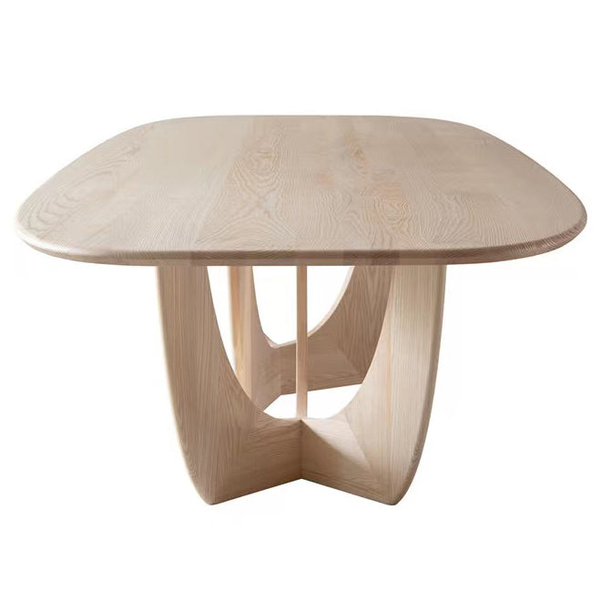 Rectangle Modern Style Dining Table Wood Color Fixed Table with Solid Wood Clearhalo ' dining_table' 'Dining Tables & Seating' 'Dining Tables' 'furn' 'furn_dining_table' 'Furniture' 'furniture_dining_table' 'Kitchen & Dining Furniture' 'kitchen&dining_furn' 'kitchen' 'kitchen_dining_table' 3902547