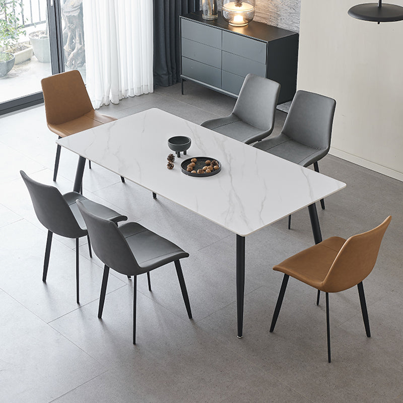 Industrial Rectangle 4-foot Home Furniture Stone Dining Site Table for Home Clearhalo ' dining_table' 'Dining Tables & Seating' 'Dining Tables' 'furn' 'furn_dining_table' 'Furniture' 'furniture_dining_table' 'Kitchen & Dining Furniture' 'kitchen&dining_furn' 'kitchen' 'kitchen_dining_table' 3902569