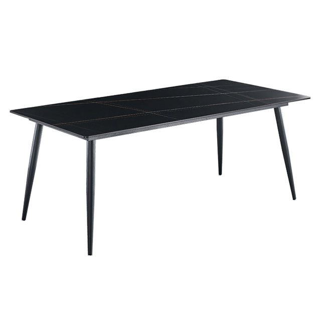 Industrial Rectangle 4-foot Home Furniture Stone Dining Site Table for Home Black Without Chairs Clearhalo ' dining_table' 'Dining Tables & Seating' 'Dining Tables' 'furn' 'furn_dining_table' 'Furniture' 'furniture_dining_table' 'Kitchen & Dining Furniture' 'kitchen&dining_furn' 'kitchen' 'kitchen_dining_table' 3902570