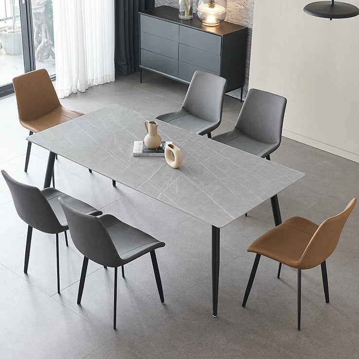 Industrial Rectangle 4-foot Home Furniture Stone Dining Site Table for Home Gray Without Chairs Clearhalo ' dining_table' 'Dining Tables & Seating' 'Dining Tables' 'furn' 'furn_dining_table' 'Furniture' 'furniture_dining_table' 'Kitchen & Dining Furniture' 'kitchen&dining_furn' 'kitchen' 'kitchen_dining_table' 3902571