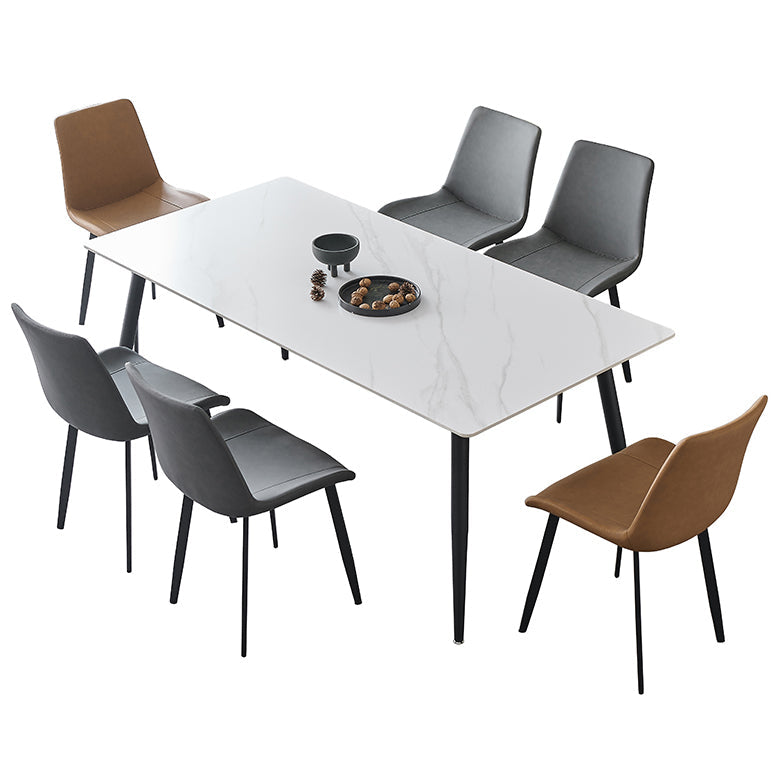 Industrial Rectangle 4-foot Home Furniture Stone Dining Site Table for Home Clearhalo ' dining_table' 'Dining Tables & Seating' 'Dining Tables' 'furn' 'furn_dining_table' 'Furniture' 'furniture_dining_table' 'Kitchen & Dining Furniture' 'kitchen&dining_furn' 'kitchen' 'kitchen_dining_table' 3902574