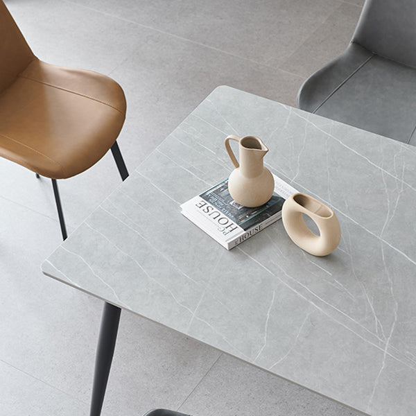Industrial Rectangle 4-foot Home Furniture Stone Dining Site Table for Home Clearhalo ' dining_table' 'Dining Tables & Seating' 'Dining Tables' 'furn' 'furn_dining_table' 'Furniture' 'furniture_dining_table' 'Kitchen & Dining Furniture' 'kitchen&dining_furn' 'kitchen' 'kitchen_dining_table' 3902579