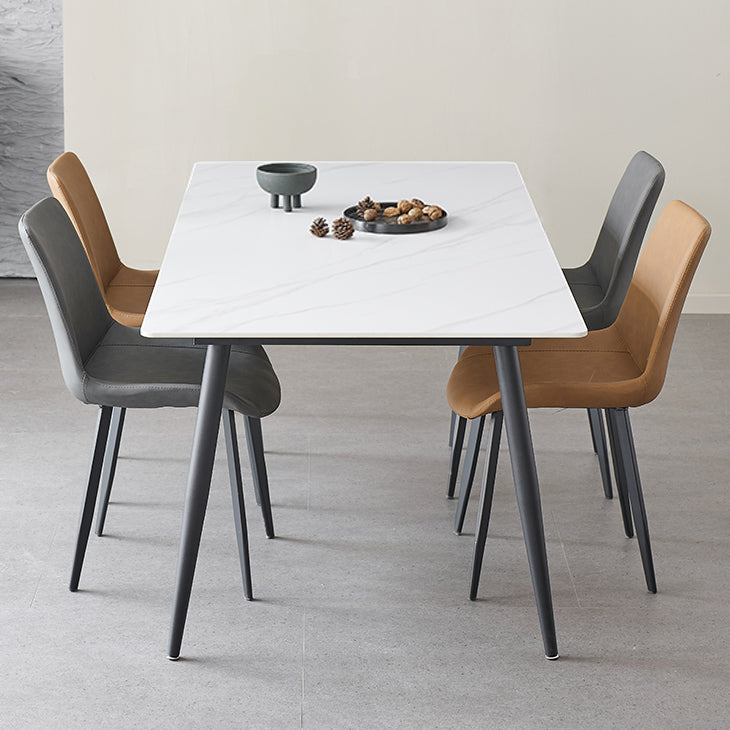 Industrial Rectangle 4-foot Home Furniture Stone Dining Site Table for Home Clearhalo ' dining_table' 'Dining Tables & Seating' 'Dining Tables' 'furn' 'furn_dining_table' 'Furniture' 'furniture_dining_table' 'Kitchen & Dining Furniture' 'kitchen&dining_furn' 'kitchen' 'kitchen_dining_table' 3902580