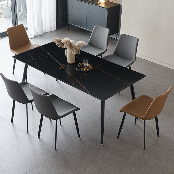 Industrial Rectangle 4-foot Home Furniture Stone Dining Site Table for Home Clearhalo ' dining_table' 'Dining Tables & Seating' 'Dining Tables' 'furn' 'furn_dining_table' 'Furniture' 'furniture_dining_table' 'Kitchen & Dining Furniture' 'kitchen&dining_furn' 'kitchen' 'kitchen_dining_table' 3902582