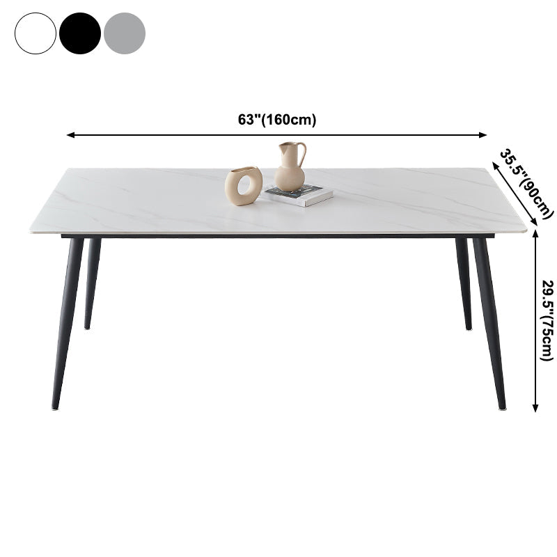 Industrial Rectangle 4-foot Home Furniture Stone Dining Site Table for Home Clearhalo ' dining_table' 'Dining Tables & Seating' 'Dining Tables' 'furn' 'furn_dining_table' 'Furniture' 'furniture_dining_table' 'Kitchen & Dining Furniture' 'kitchen&dining_furn' 'kitchen' 'kitchen_dining_table' 3902586