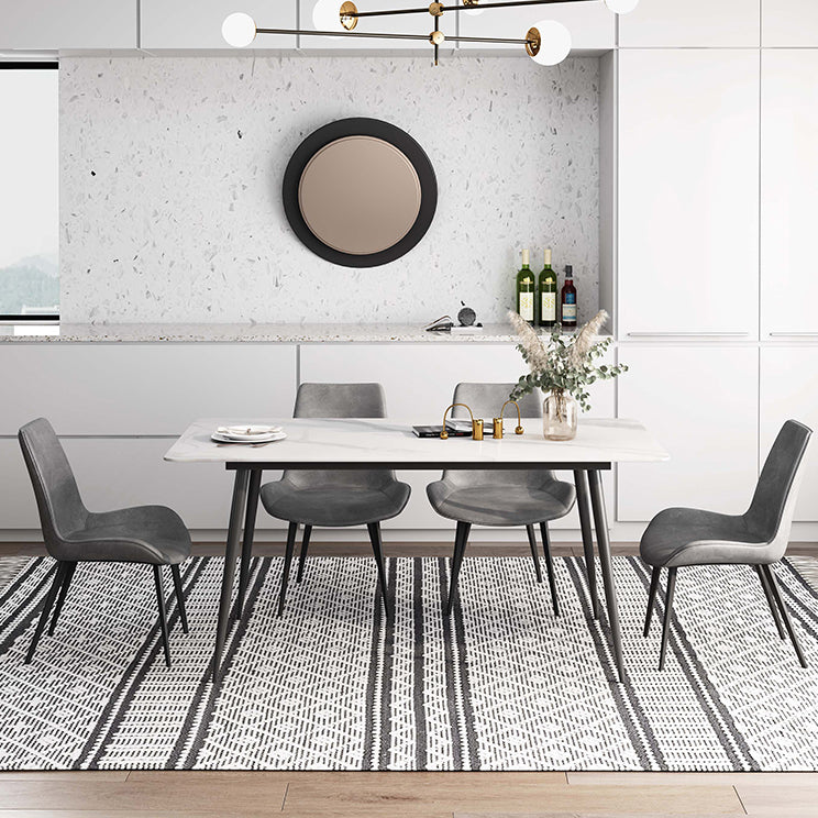 Rectangle Stone Home Furniture Industrial Style Dining Room Collection Clearhalo ' dining_table' 'Dining Tables & Seating' 'Dining Tables' 'furn' 'furn_dining_table' 'Furniture' 'furniture_dining_table' 'Kitchen & Dining Furniture' 'kitchen&dining_furn' 'kitchen' 'kitchen_dining_table' 3902590
