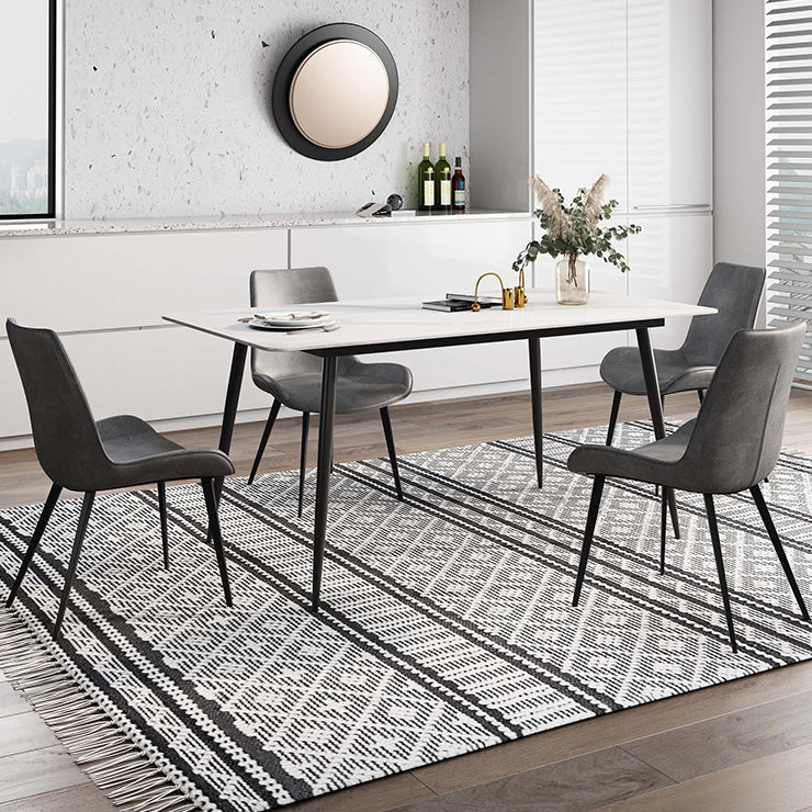 Rectangle Stone Home Furniture Industrial Style Dining Room Collection Clearhalo ' dining_table' 'Dining Tables & Seating' 'Dining Tables' 'furn' 'furn_dining_table' 'Furniture' 'furniture_dining_table' 'Kitchen & Dining Furniture' 'kitchen&dining_furn' 'kitchen' 'kitchen_dining_table' 3902591