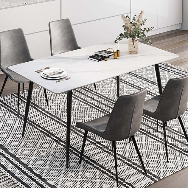 Rectangle Stone Home Furniture Industrial Style Dining Room Collection Clearhalo ' dining_table' 'Dining Tables & Seating' 'Dining Tables' 'furn' 'furn_dining_table' 'Furniture' 'furniture_dining_table' 'Kitchen & Dining Furniture' 'kitchen&dining_furn' 'kitchen' 'kitchen_dining_table' 3902598