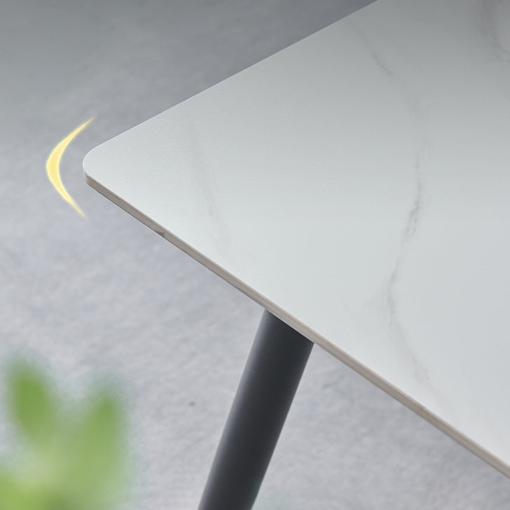 Sintered Stone Dining Table 4 Legs Carbon Steel Base Rectangle Table for Home Clearhalo ' dining_table' 'Dining Tables & Seating' 'Dining Tables' 'furn' 'furn_dining_table' 'Furniture' 'furniture_dining_table' 'Kitchen & Dining Furniture' 'kitchen&dining_furn' 'kitchen' 'kitchen_dining_table' 3902655