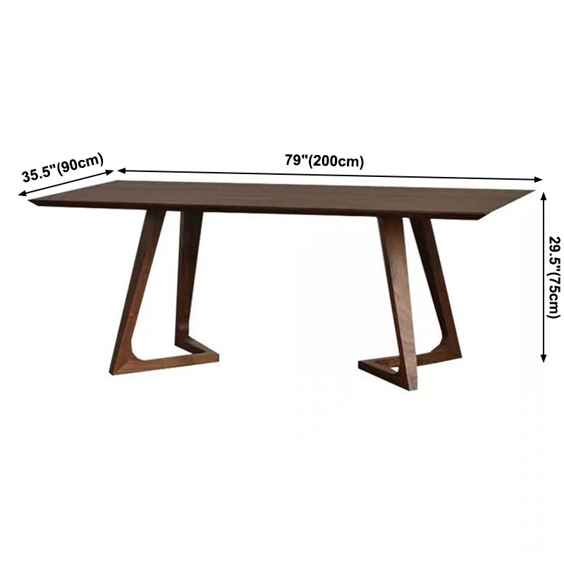 Modern Style Rectangle Dinner Table Solid Wood Double Pedestal Base Table for Home Use Clearhalo ' dining_table' 'Dining Tables & Seating' 'Dining Tables' 'furn' 'furn_dining_table' 'Furniture' 'furniture_dining_table' 'Kitchen & Dining Furniture' 'kitchen&dining_furn' 'kitchen' 'kitchen_dining_table' 3902681