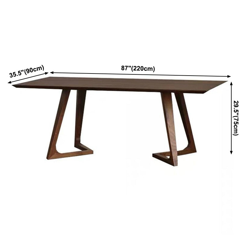 Modern Style Rectangle Dinner Table Solid Wood Double Pedestal Base Table for Home Use Clearhalo ' dining_table' 'Dining Tables & Seating' 'Dining Tables' 'furn' 'furn_dining_table' 'Furniture' 'furniture_dining_table' 'Kitchen & Dining Furniture' 'kitchen&dining_furn' 'kitchen' 'kitchen_dining_table' 3902682