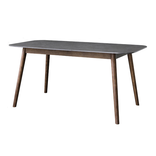 Simplicity Rectangle Dining Room Table Grey Sintered Stone Table with 4 Legs Without Chairs Clearhalo ' dining_table' 'Dining Tables & Seating' 'Dining Tables' 'furn' 'furn_dining_table' 'Furniture' 'furniture_dining_table' 'Kitchen & Dining Furniture' 'kitchen&dining_furn' 'kitchen' 'kitchen_dining_table' 3902687