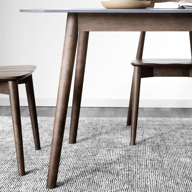 Simplicity Rectangle Dining Room Table Grey Sintered Stone Table with 4 Legs Clearhalo ' dining_table' 'Dining Tables & Seating' 'Dining Tables' 'furn' 'furn_dining_table' 'Furniture' 'furniture_dining_table' 'Kitchen & Dining Furniture' 'kitchen&dining_furn' 'kitchen' 'kitchen_dining_table' 3902691