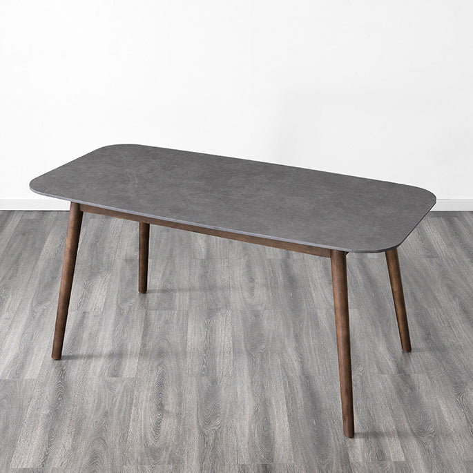Simplicity Rectangle Dining Room Table Grey Sintered Stone Table with 4 Legs Clearhalo ' dining_table' 'Dining Tables & Seating' 'Dining Tables' 'furn' 'furn_dining_table' 'Furniture' 'furniture_dining_table' 'Kitchen & Dining Furniture' 'kitchen&dining_furn' 'kitchen' 'kitchen_dining_table' 3902694
