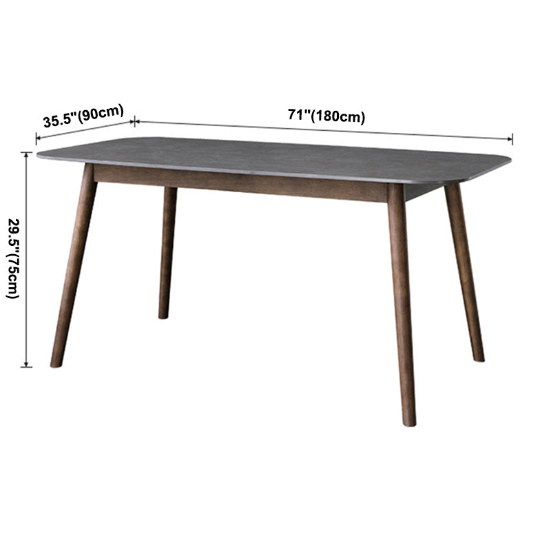 Simplicity Rectangle Dining Room Table Grey Sintered Stone Table with 4 Legs Clearhalo ' dining_table' 'Dining Tables & Seating' 'Dining Tables' 'furn' 'furn_dining_table' 'Furniture' 'furniture_dining_table' 'Kitchen & Dining Furniture' 'kitchen&dining_furn' 'kitchen' 'kitchen_dining_table' 3902703