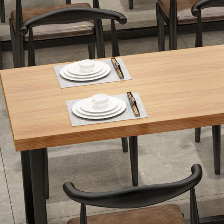 Industrial Brown Dinner Room Table Solid Wood Trestle Table for Dining Room Clearhalo ' dining_table' 'Dining Tables & Seating' 'Dining Tables' 'furn' 'furn_dining_table' 'Furniture' 'furniture_dining_table' 'Kitchen & Dining Furniture' 'kitchen&dining_furn' 'kitchen' 'kitchen_dining_table' 3902709