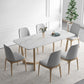 Simplicity Rectangle Dining Room Table Sintered Stone Table with Trestle Base Clearhalo ' dining_table' 'Dining Tables & Seating' 'Dining Tables' 'furn' 'furn_dining_table' 'Furniture' 'furniture_dining_table' 'Kitchen & Dining Furniture' 'kitchen&dining_furn' 'kitchen' 'kitchen_dining_table' 3902722