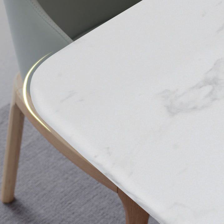 Simplicity Rectangle Dining Room Table Sintered Stone Table with Trestle Base Clearhalo ' dining_table' 'Dining Tables & Seating' 'Dining Tables' 'furn' 'furn_dining_table' 'Furniture' 'furniture_dining_table' 'Kitchen & Dining Furniture' 'kitchen&dining_furn' 'kitchen' 'kitchen_dining_table' 3902727