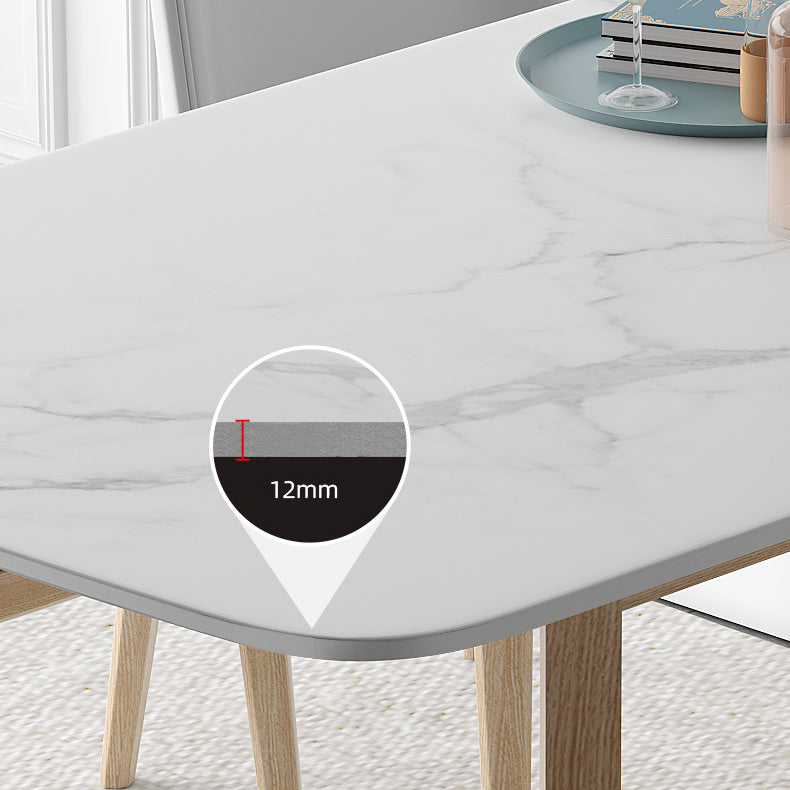 Simplicity Rectangle Dining Room Table Sintered Stone Table with Trestle Base Clearhalo ' dining_table' 'Dining Tables & Seating' 'Dining Tables' 'furn' 'furn_dining_table' 'Furniture' 'furniture_dining_table' 'Kitchen & Dining Furniture' 'kitchen&dining_furn' 'kitchen' 'kitchen_dining_table' 3902728