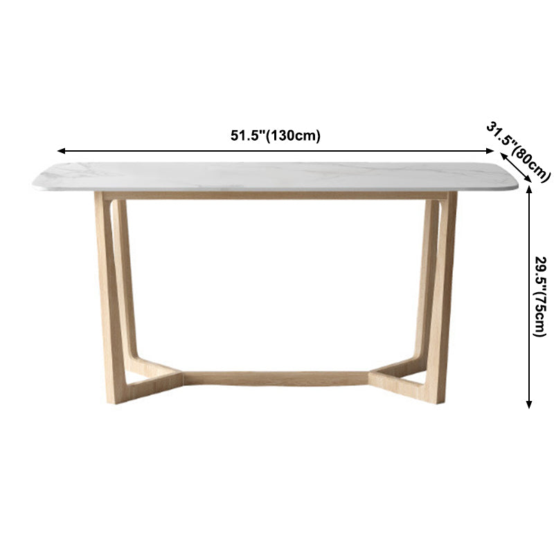 Simplicity Rectangle Dining Room Table Sintered Stone Table with Trestle Base Clearhalo ' dining_table' 'Dining Tables & Seating' 'Dining Tables' 'furn' 'furn_dining_table' 'Furniture' 'furniture_dining_table' 'Kitchen & Dining Furniture' 'kitchen&dining_furn' 'kitchen' 'kitchen_dining_table' 3902732
