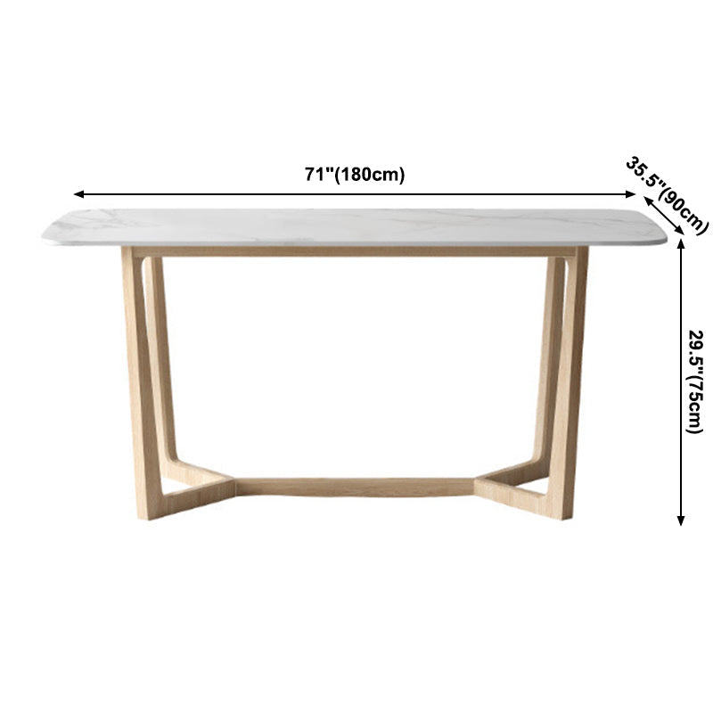 Simplicity Rectangle Dining Room Table Sintered Stone Table with Trestle Base Clearhalo ' dining_table' 'Dining Tables & Seating' 'Dining Tables' 'furn' 'furn_dining_table' 'Furniture' 'furniture_dining_table' 'Kitchen & Dining Furniture' 'kitchen&dining_furn' 'kitchen' 'kitchen_dining_table' 3902736