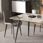 Simplicity Rectangle Dining Room Table Grey Sintered Stone Table with 4 Black Legs Clearhalo ' dining_table' 'Dining Tables & Seating' 'Dining Tables' 'furn' 'furn_dining_table' 'Furniture' 'furniture_dining_table' 'Kitchen & Dining Furniture' 'kitchen&dining_furn' 'kitchen' 'kitchen_dining_table' 3902740
