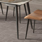 Simplicity Rectangle Dining Room Table Grey Sintered Stone Table with 4 Black Legs Clearhalo ' dining_table' 'Dining Tables & Seating' 'Dining Tables' 'furn' 'furn_dining_table' 'Furniture' 'furniture_dining_table' 'Kitchen & Dining Furniture' 'kitchen&dining_furn' 'kitchen' 'kitchen_dining_table' 3902743