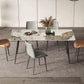 Simplicity Rectangle Dining Room Table Grey Sintered Stone Table with 4 Black Legs Clearhalo ' dining_table' 'Dining Tables & Seating' 'Dining Tables' 'furn' 'furn_dining_table' 'Furniture' 'furniture_dining_table' 'Kitchen & Dining Furniture' 'kitchen&dining_furn' 'kitchen' 'kitchen_dining_table' 3902747
