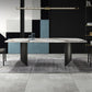 Simplicity Rectangle Dining Room Table Sintered Stone Table with Double Pedestal Clearhalo ' dining_table' 'Dining Tables & Seating' 'Dining Tables' 'furn' 'furn_dining_table' 'Furniture' 'furniture_dining_table' 'Kitchen & Dining Furniture' 'kitchen&dining_furn' 'kitchen' 'kitchen_dining_table' 3902763