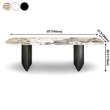 Simplicity Rectangle Dining Room Table Sintered Stone Table with Double Pedestal Clearhalo ' dining_table' 'Dining Tables & Seating' 'Dining Tables' 'furn' 'furn_dining_table' 'Furniture' 'furniture_dining_table' 'Kitchen & Dining Furniture' 'kitchen&dining_furn' 'kitchen' 'kitchen_dining_table' 3902769