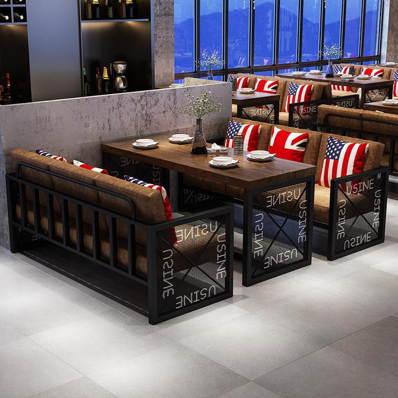 Industrial Dining Table Solid Wood Table with Black Trestle Base for Dining Room Clearhalo ' dining_table' 'Dining Tables & Seating' 'Dining Tables' 'furn' 'furn_dining_table' 'Furniture' 'furniture_dining_table' 'Kitchen & Dining Furniture' 'kitchen&dining_furn' 'kitchen' 'kitchen_dining_table' 3902773