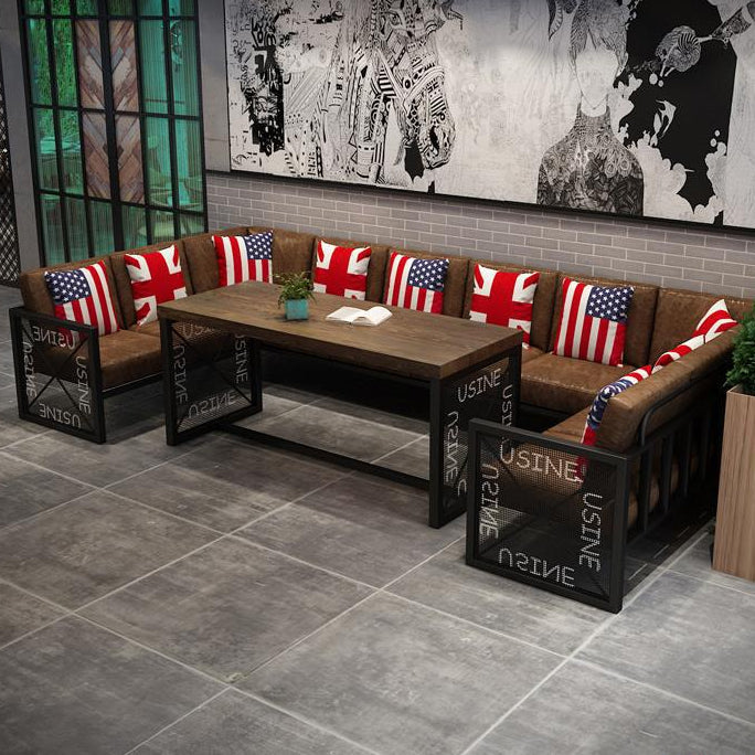 Industrial Dining Table Solid Wood Table with Black Trestle Base for Dining Room Clearhalo ' dining_table' 'Dining Tables & Seating' 'Dining Tables' 'furn' 'furn_dining_table' 'Furniture' 'furniture_dining_table' 'Kitchen & Dining Furniture' 'kitchen&dining_furn' 'kitchen' 'kitchen_dining_table' 3902781