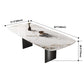 Sintered Stone Top Rectangle Table for Restaurant Modern Dining Table with Double Pedestal Clearhalo ' dining_table' 'Dining Tables & Seating' 'Dining Tables' 'furn' 'furn_dining_table' 'Furniture' 'furniture_dining_table' 'Kitchen & Dining Furniture' 'kitchen&dining_furn' 'kitchen' 'kitchen_dining_table' 3902818