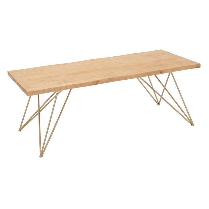 Traditional Luxury Rectangle Dining Room Table Pine Solid Wood Table with 4 Metal Legs Clearhalo ' dining_table' 'Dining Tables & Seating' 'Dining Tables' 'furn' 'furn_dining_table' 'Furniture' 'furniture_dining_table' 'Kitchen & Dining Furniture' 'kitchen&dining_furn' 'kitchen' 'kitchen_dining_table' 3902826