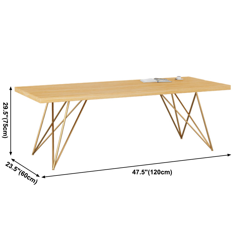 Traditional Luxury Rectangle Dining Room Table Pine Solid Wood Table with 4 Metal Legs Clearhalo ' dining_table' 'Dining Tables & Seating' 'Dining Tables' 'furn' 'furn_dining_table' 'Furniture' 'furniture_dining_table' 'Kitchen & Dining Furniture' 'kitchen&dining_furn' 'kitchen' 'kitchen_dining_table' 3902835
