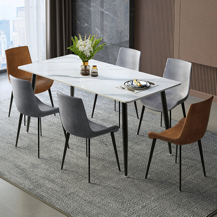 Industrial Style Sintered Stone Scratch Resistant Dining Table 4 Legs Base Table for Home Clearhalo ' dining_table' 'Dining Tables & Seating' 'Dining Tables' 'furn' 'furn_dining_table' 'Furniture' 'furniture_dining_table' 'Kitchen & Dining Furniture' 'kitchen&dining_furn' 'kitchen' 'kitchen_dining_table' 3902839