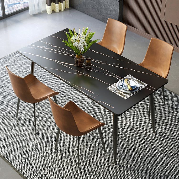 Industrial Style Sintered Stone Scratch Resistant Dining Table 4 Legs Base Table for Home Clearhalo ' dining_table' 'Dining Tables & Seating' 'Dining Tables' 'furn' 'furn_dining_table' 'Furniture' 'furniture_dining_table' 'Kitchen & Dining Furniture' 'kitchen&dining_furn' 'kitchen' 'kitchen_dining_table' 3902841