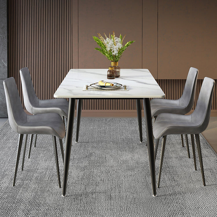 Industrial Style Sintered Stone Scratch Resistant Dining Table 4 Legs Base Table for Home Clearhalo ' dining_table' 'Dining Tables & Seating' 'Dining Tables' 'furn' 'furn_dining_table' 'Furniture' 'furniture_dining_table' 'Kitchen & Dining Furniture' 'kitchen&dining_furn' 'kitchen' 'kitchen_dining_table' 3902842