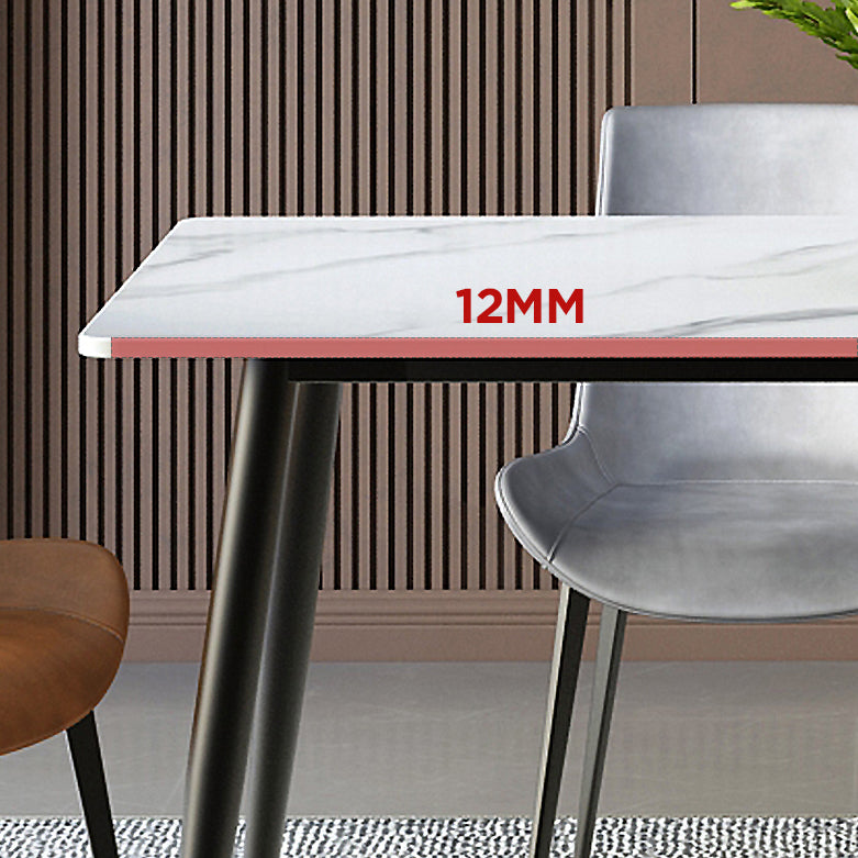 Industrial Style Sintered Stone Scratch Resistant Dining Table 4 Legs Base Table for Home Clearhalo ' dining_table' 'Dining Tables & Seating' 'Dining Tables' 'furn' 'furn_dining_table' 'Furniture' 'furniture_dining_table' 'Kitchen & Dining Furniture' 'kitchen&dining_furn' 'kitchen' 'kitchen_dining_table' 3902845